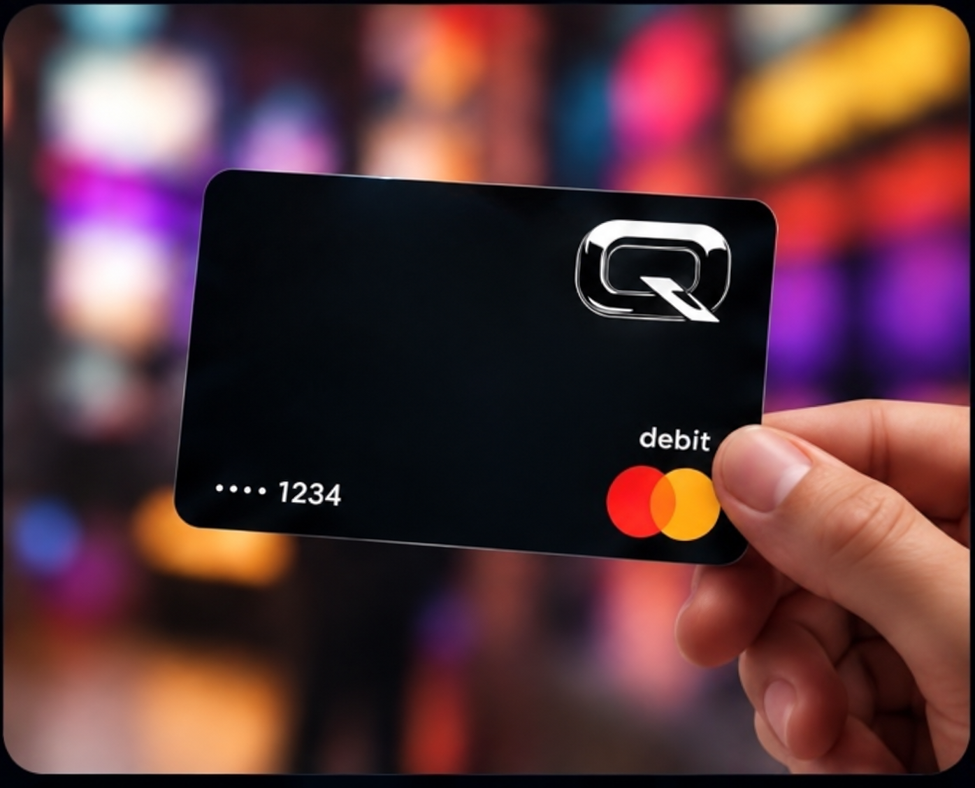 QOR Gaming Card in hand
